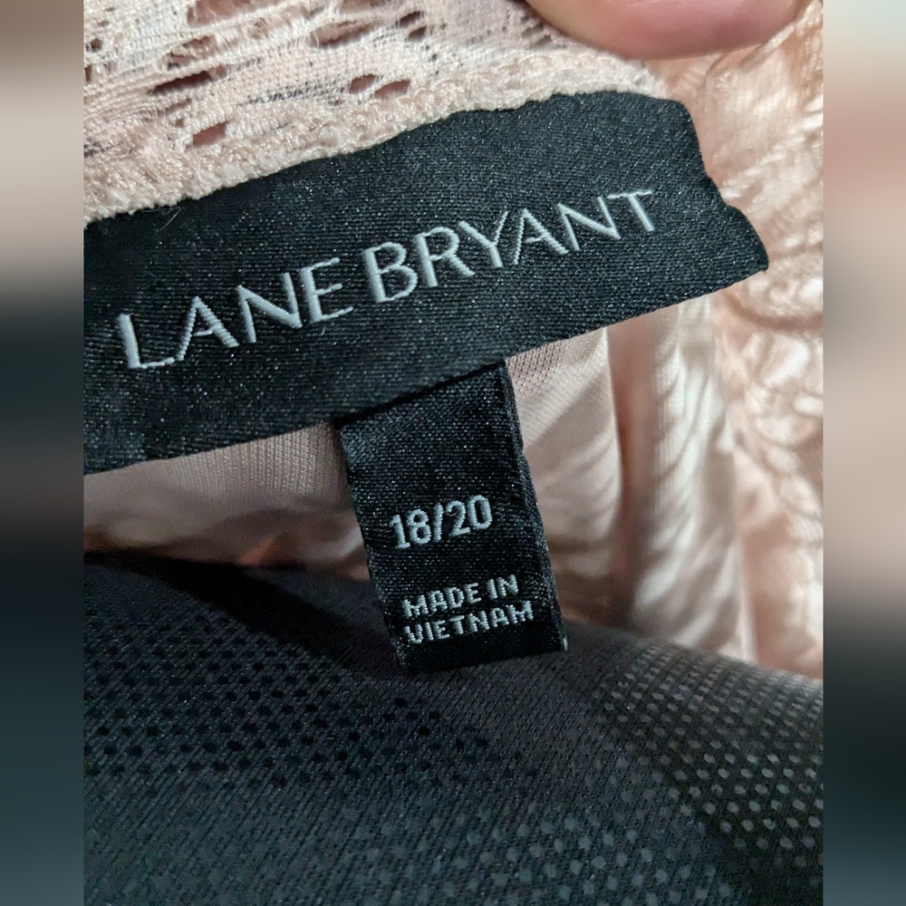Lane Bryant Blush Pink Lace Overlay Midi Dress - Picture 4 of 5
